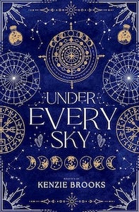 Blue cover with various circles and symbols on it with the title and author's name in the middle.